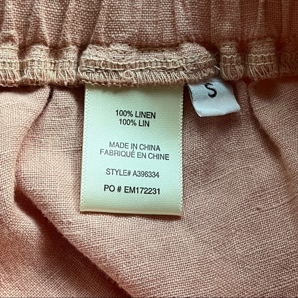𝅺NWOT Cloth & Stone Blush Pink Linen Long Shorts - Picture 12 of 15